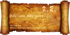 Köves Róbert névjegykártya